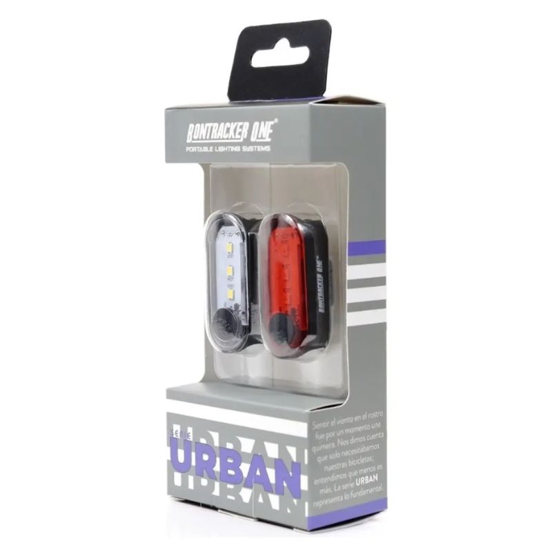 Set De Luces Led Recargable Bici Bontracker One Urban Serie