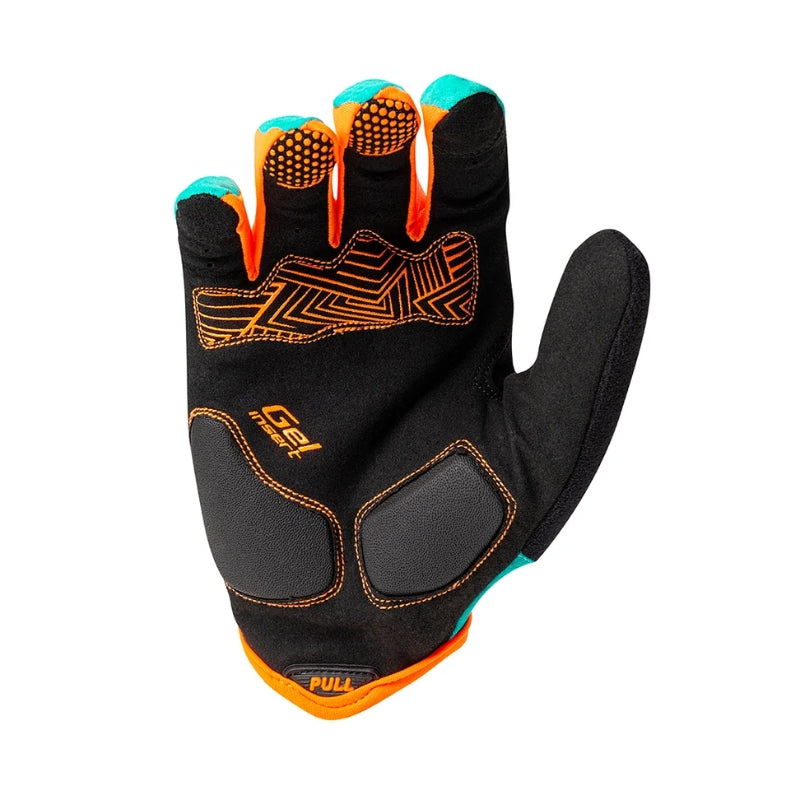 Guantes Trip Largos Celeste con Naranjo M