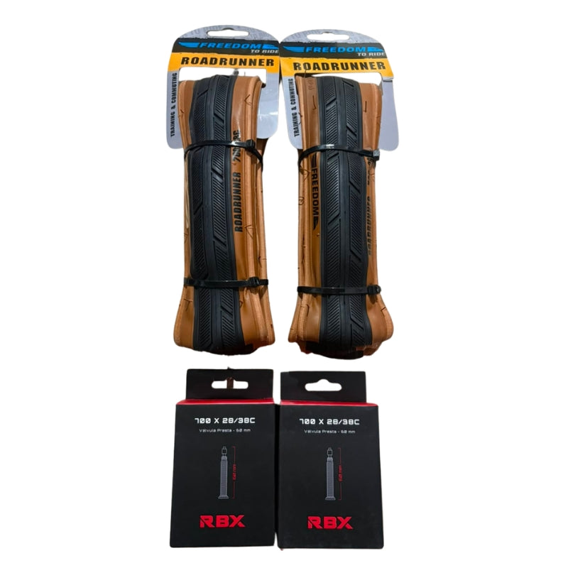 Pack Par de Neumáticos Freedom 700x28c + Par de cámaras 28c