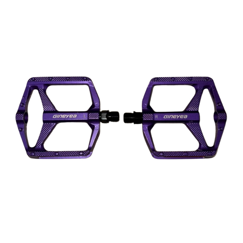 Pedales Gineyea MTB Aluminio Flat Sellado 2DU Morado Con Pines