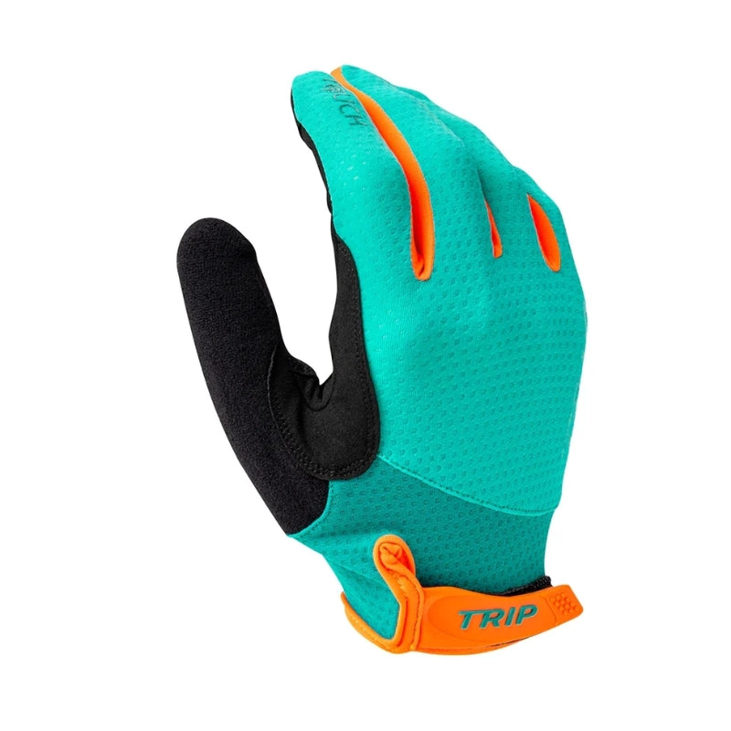 Guantes Trip Largos Celeste con Naranjo M