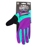 Guantes Trip Largos Morado con Celeste Talla M