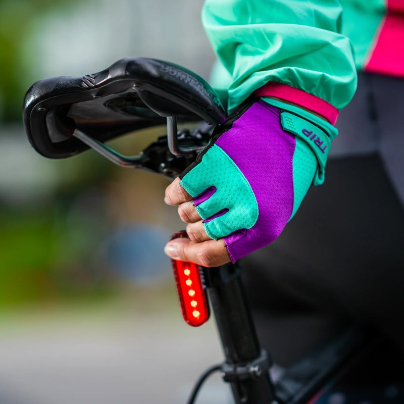 Guantes Cortos Trip Morado / Azul Talla M