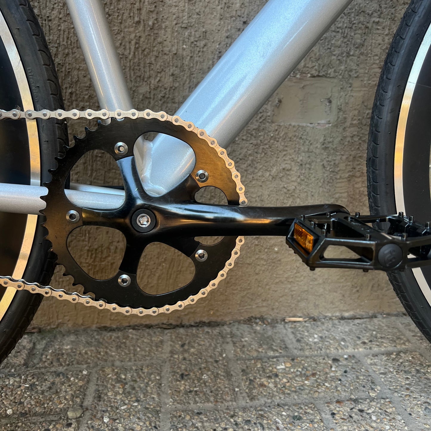 Bicicleta Urbana Aluminio Plateada