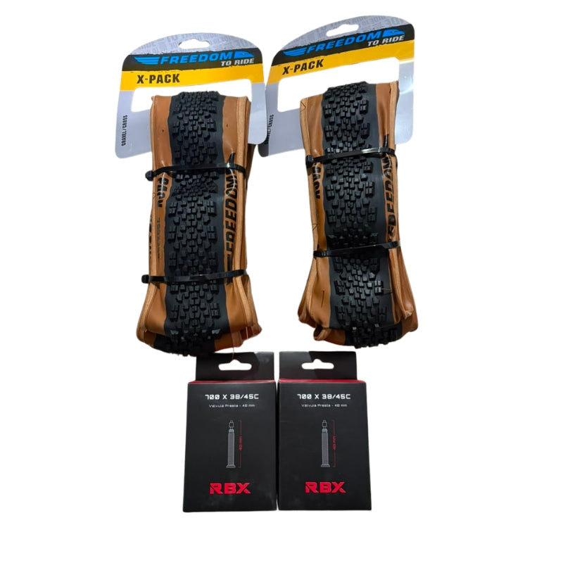 Pack Par de Neumáticos Freedom 700x38c + Par de cámaras 38c