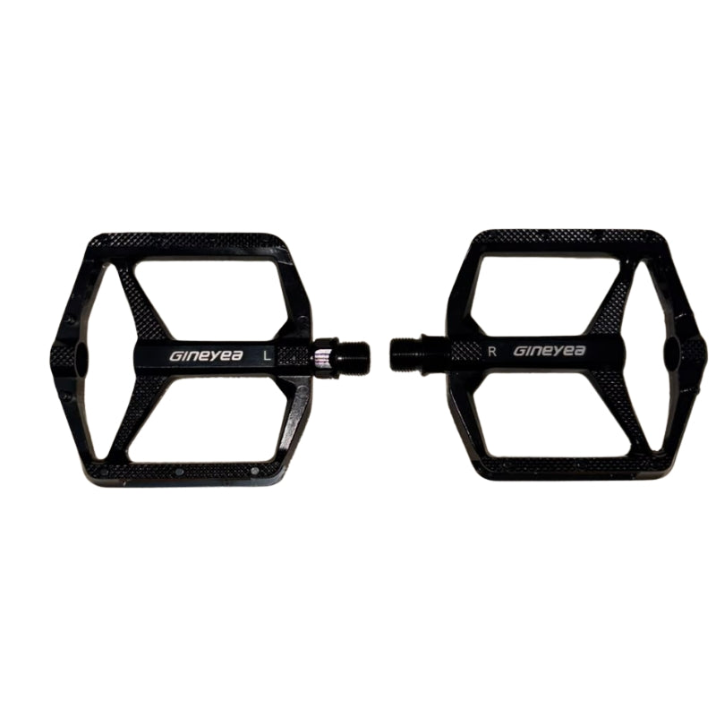 Pedales Gineyea MTB Aluminio Flat Sellado 2DU Color Negro Con Pin